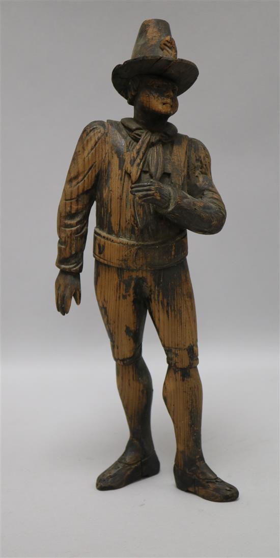 A Bavarian pine figure of a peasant height 30cm